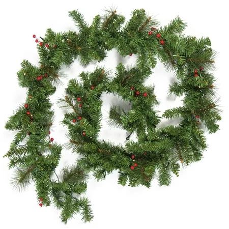 Best Choice Products 9ft Pre-Lit Cordless Artificial Christmas Garland w/ 50 LED Lights, Silver Bris | Walmart (US)