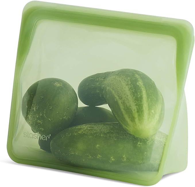 Stasher Silicone Reusable Storage Bag, Stand-Up Mid (Green) | Food Meal Prep Storage Container | ... | Amazon (US)
