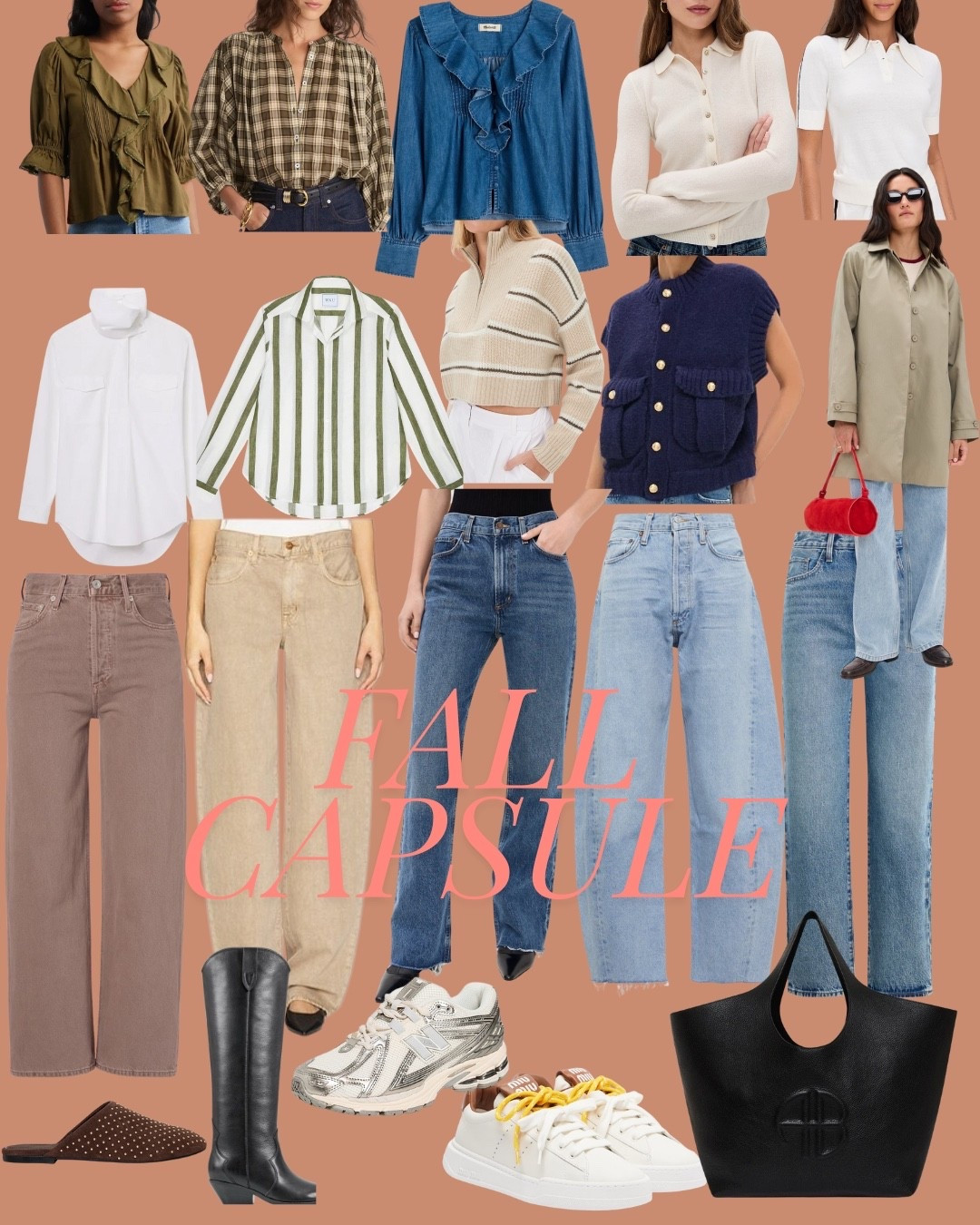 Curating an intentional fall capsule: versatile pieces designed for effortless style. #FallCapsule #CapsuleWardrobe #CapsuleStyle #MinimalWardrobe #EffortlessStyle #FallOutfits #NeutralStyle #AutumnAesthetic #SustainableStyle #TimelessFashion #MixAndMatch #FallCloset
