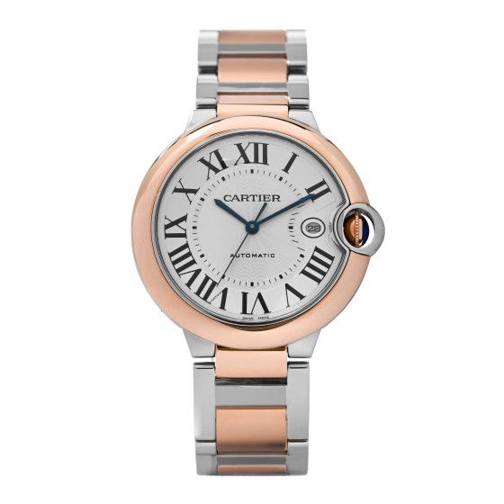 Stainless Steel 18K Pink Gold 42mm Ballon Bleu De Cartier Automatic Watch | FASHIONPHILE (US)