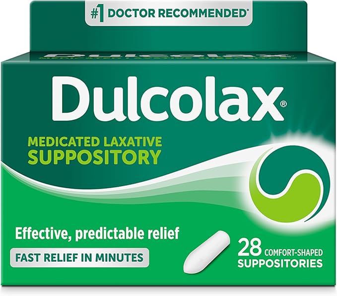 Dulcolax Stimulant Laxative Medicated Suppositories, Predictable & Effective Constipation Relief,... | Amazon (US)