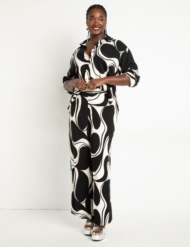 Printed Wide Leg Pant | Eloquii