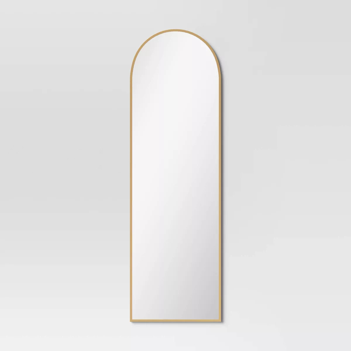 20" x 65" Arched Metal Leaner Mirror Brass - Threshold™: Full-Length, Modern Design, No Assembl... | Target