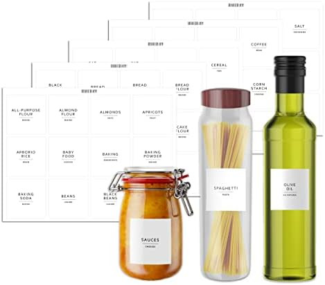 Dekluttr Pantry Labels for Containers Waterproof Minimalist Preprinted canister labels Pantry org... | Amazon (US)