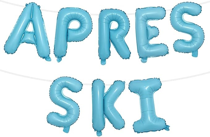 Apres Ski Foil Balloon Banner Blue Ski Themed Party Decorations Snow in Love Apres Ski Bridal Sho... | Amazon (US)