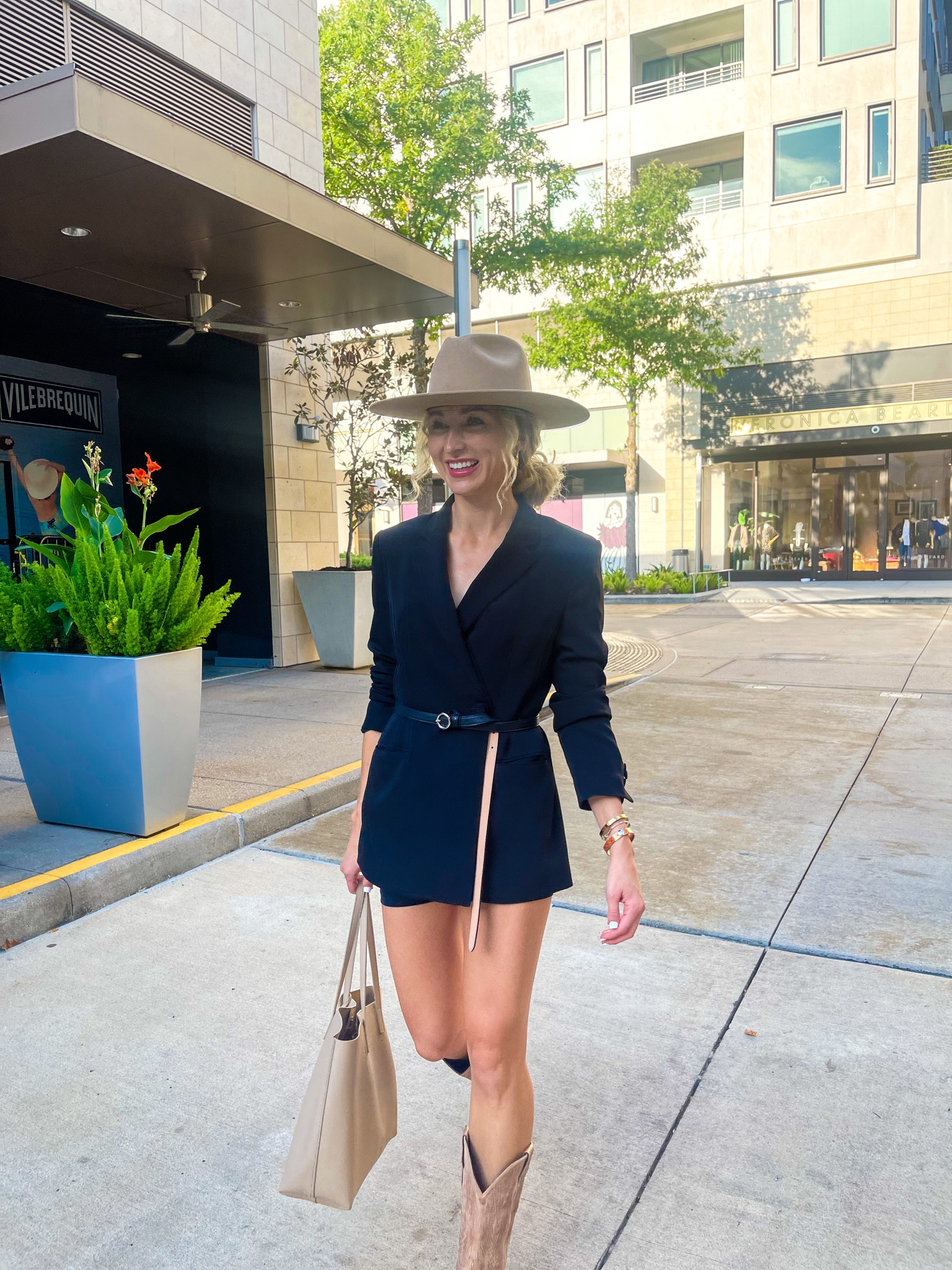 Oversized blazer paired with shorts! All black outfit! Western boots! 

#LTKSeasonal #LTKunder50 #LTKstyletip