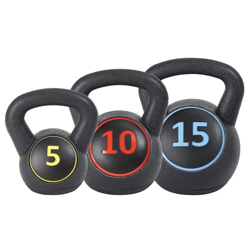 US Weight Plastic Kettlebell Set - 5, 10, and 15 Pound Kettlebells | Amazon (US)
