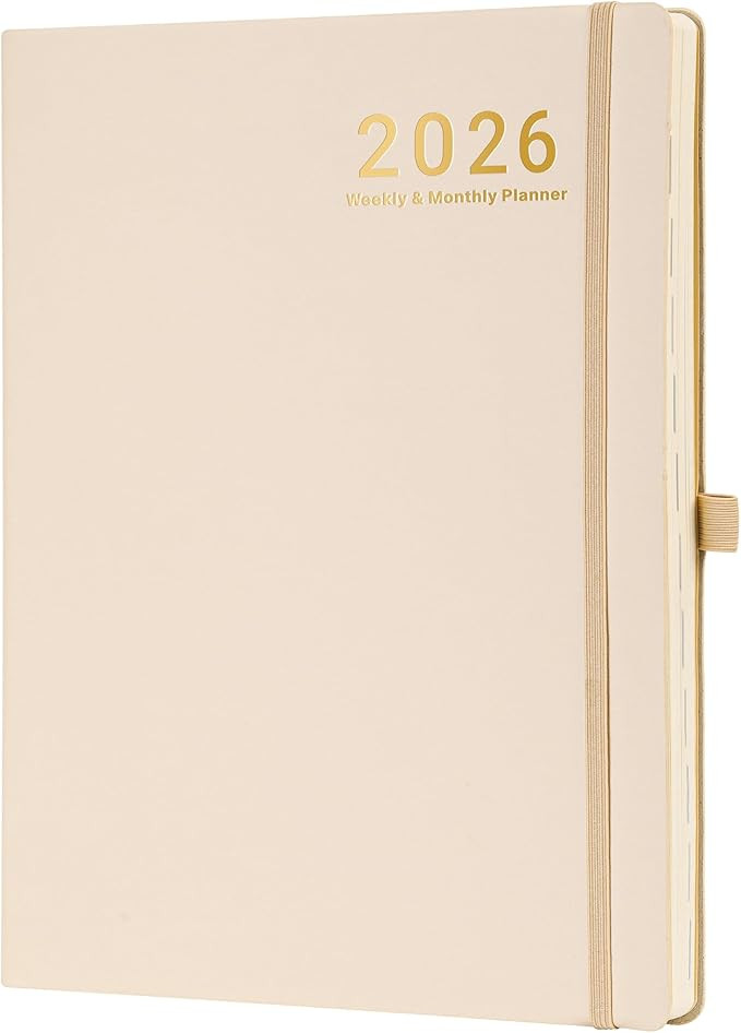 2026 Planner - JAN 2026 - DEC 2026, Planner 2026, Weekly and Monthly Planners, Leather Cover Plan... | Amazon (US)
