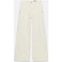 Zara - Zw Collection Mid-Rise Belt Loop Jeans - Ecru - 26 (Us 2) - Woman | Zara US