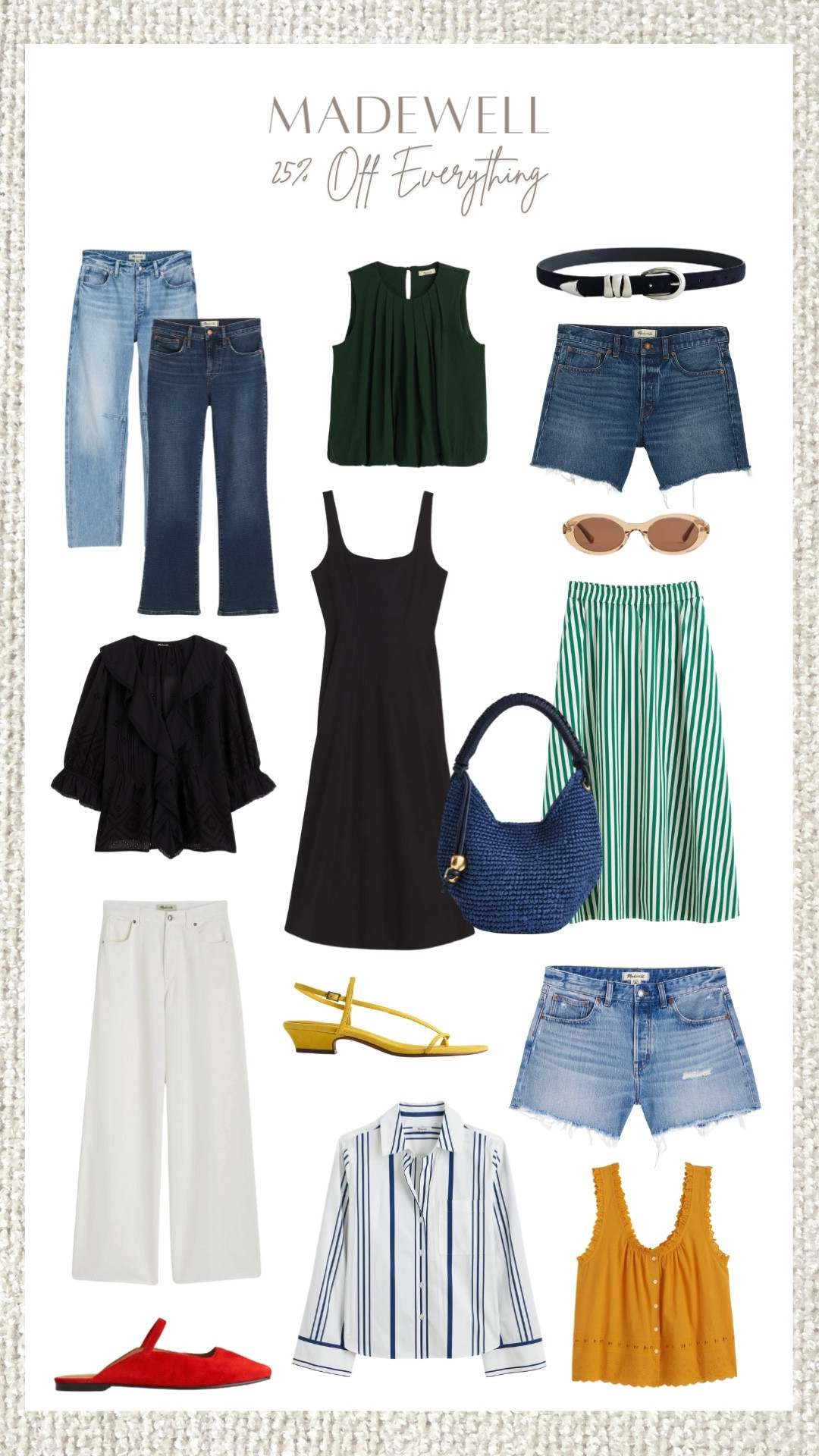 Madewell is coming through with the deals! 25% off everything + an extra 40% off sale for Insiders—time to stock up on spring staples! 
#MadewellStyle #SpringRefresh #WardrobeUpgrade #ChicAndCasual #EffortlessStyle #ShopTheSale #ClosetGoals #MadewellFinds #SpringFashion #DealsOnDeals



#LTKShoeCrush #LTKSaleAlert #LTKFindsUnder100