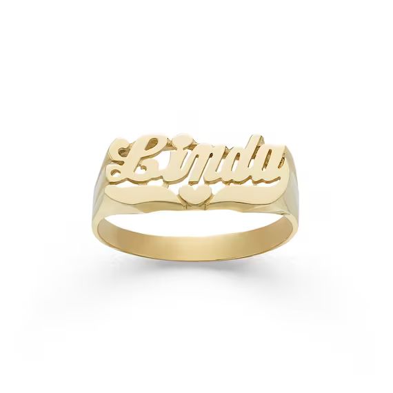 Custom Gold Name Ring  Solid Gold 10k or 14k Gold  Fine - Etsy | Etsy (US)