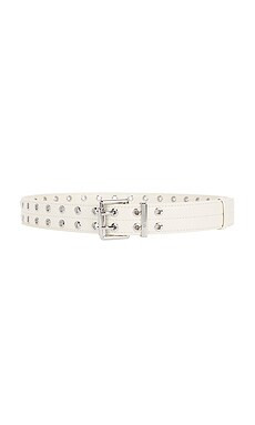 Ganni Double Eyelet Belt in Egret from Revolve.com | Revolve Clothing (Global)