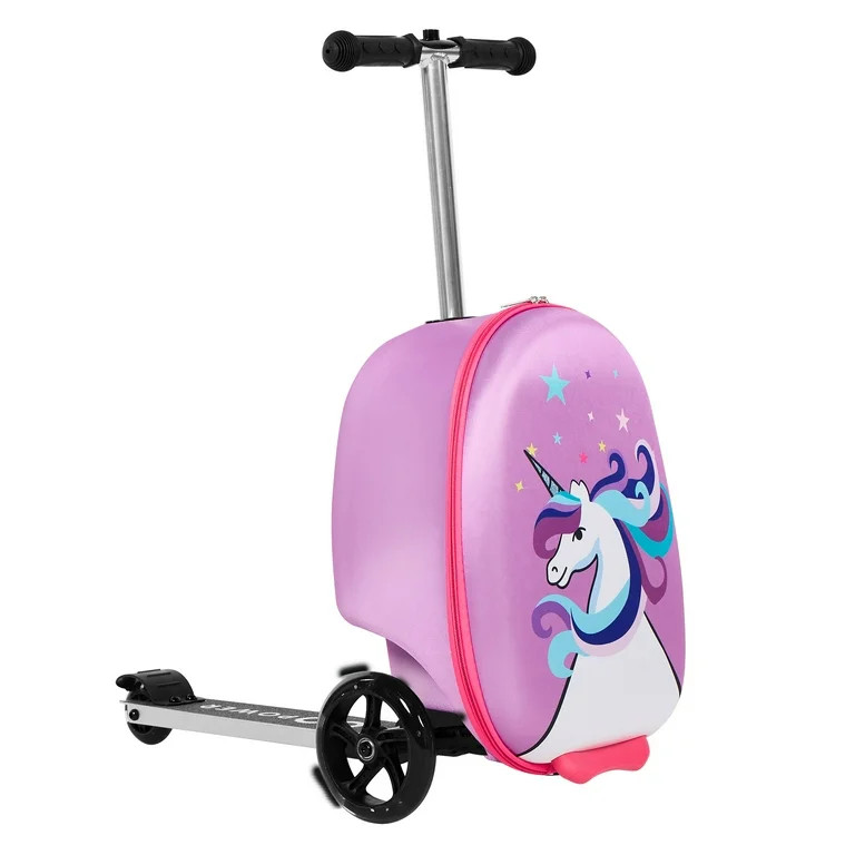 Gopowerbike Go Voyage Kids 2-in-1 Luggage Scooter | 3-Wheel Design with Light-Up Wheels | Pink | Walmart (US)