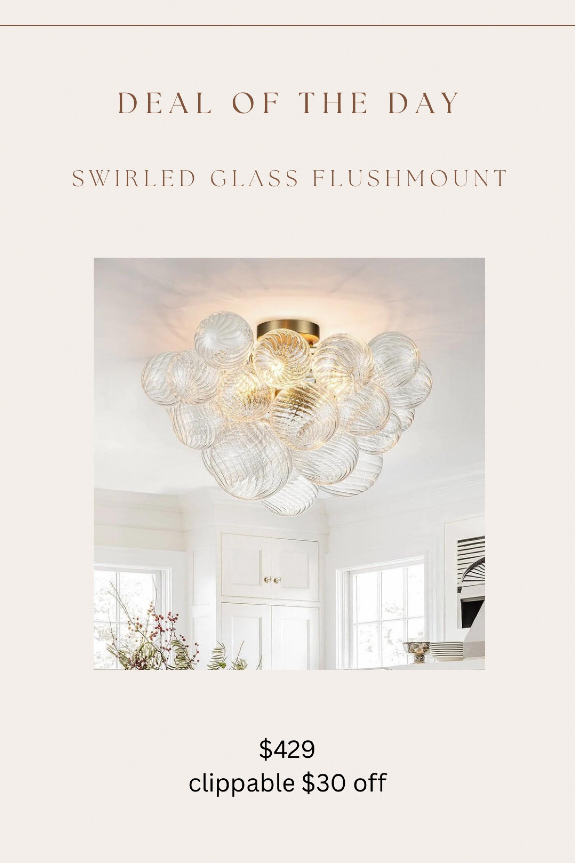 Swirled glass Flushmount! Best price I’ve ever found for this style! 