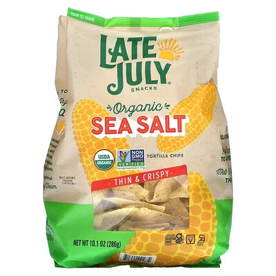 Late July, Organic Tortilla Chips, Thin & Crispy, Sea Salt, 10.1 oz (286 g) | iHerb