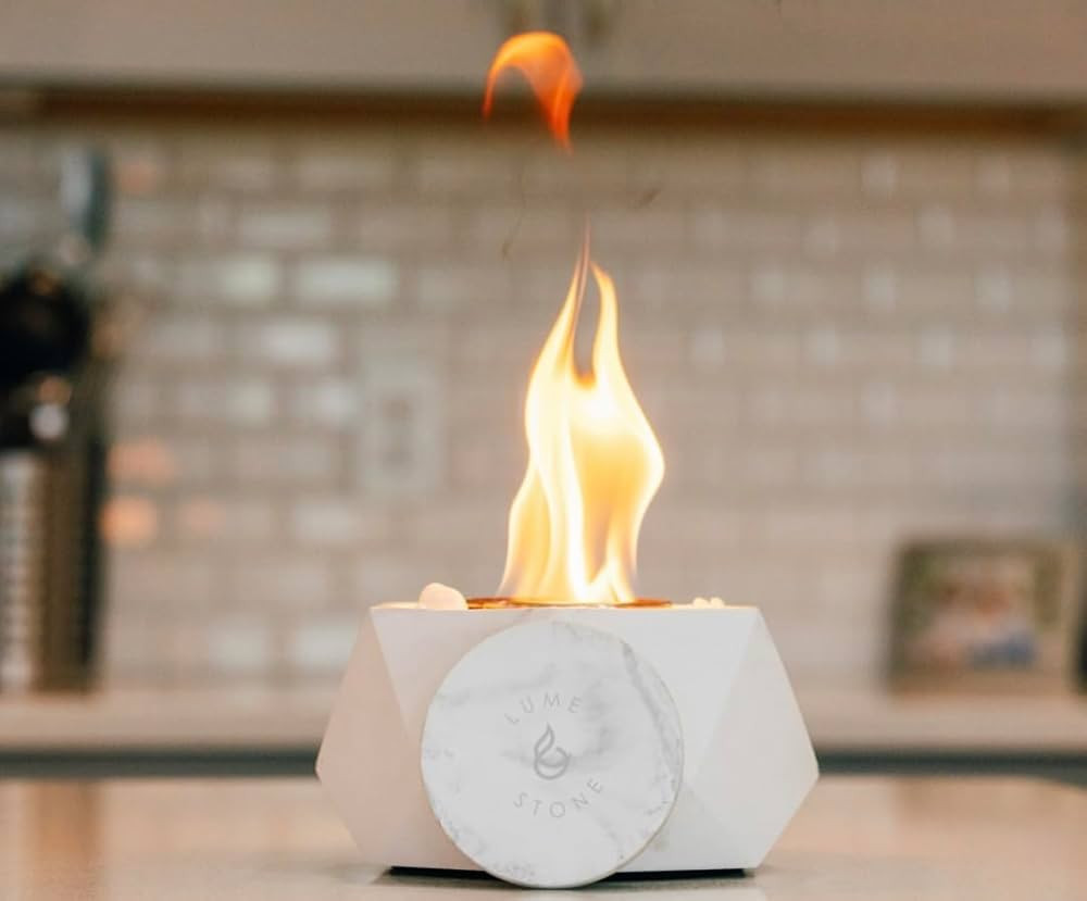 Tabletop Fire Pit Bowl- Portable Fire Pit for Indoor and Outdoor, Modern Concrete Indoor Fire Pit... | Amazon (US)