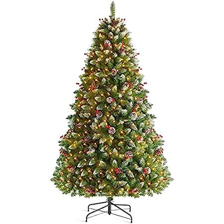 EZCHEER 9FT Pre-lit Artificial Snow Flocked Christmas Tree with 750 Warm White UL-Certified LED Ligh | Amazon (US)