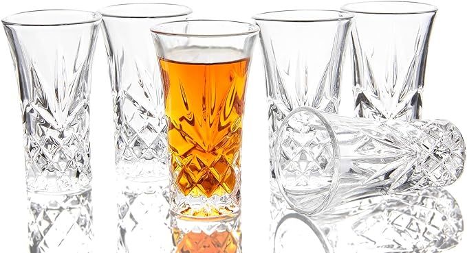 JAIEF Set of 6 Tequila Glasses Heavy Base Shot Glass , Cordial Glasses 2 oz | Amazon (US)