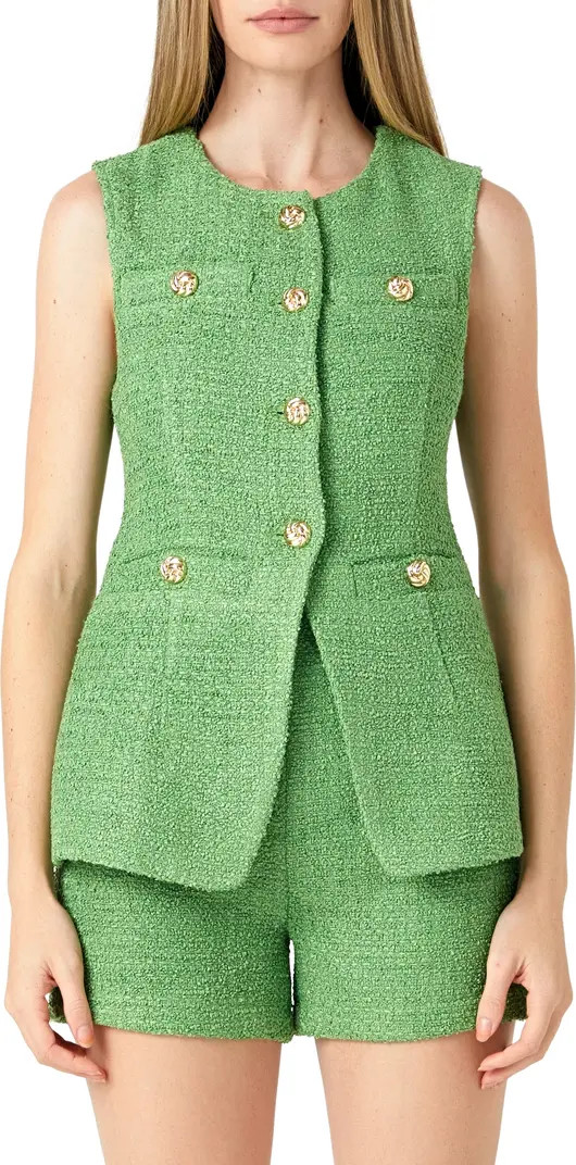 Endless Rose Longline Tweed Vest | Nordstrom | Nordstrom