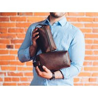 Leather Christmas Gift For Him | Travel Toiletry Bag, Dopp Kit Organizer, Groomsmen Gift, Anniversary Dad Husband | Etsy (US)