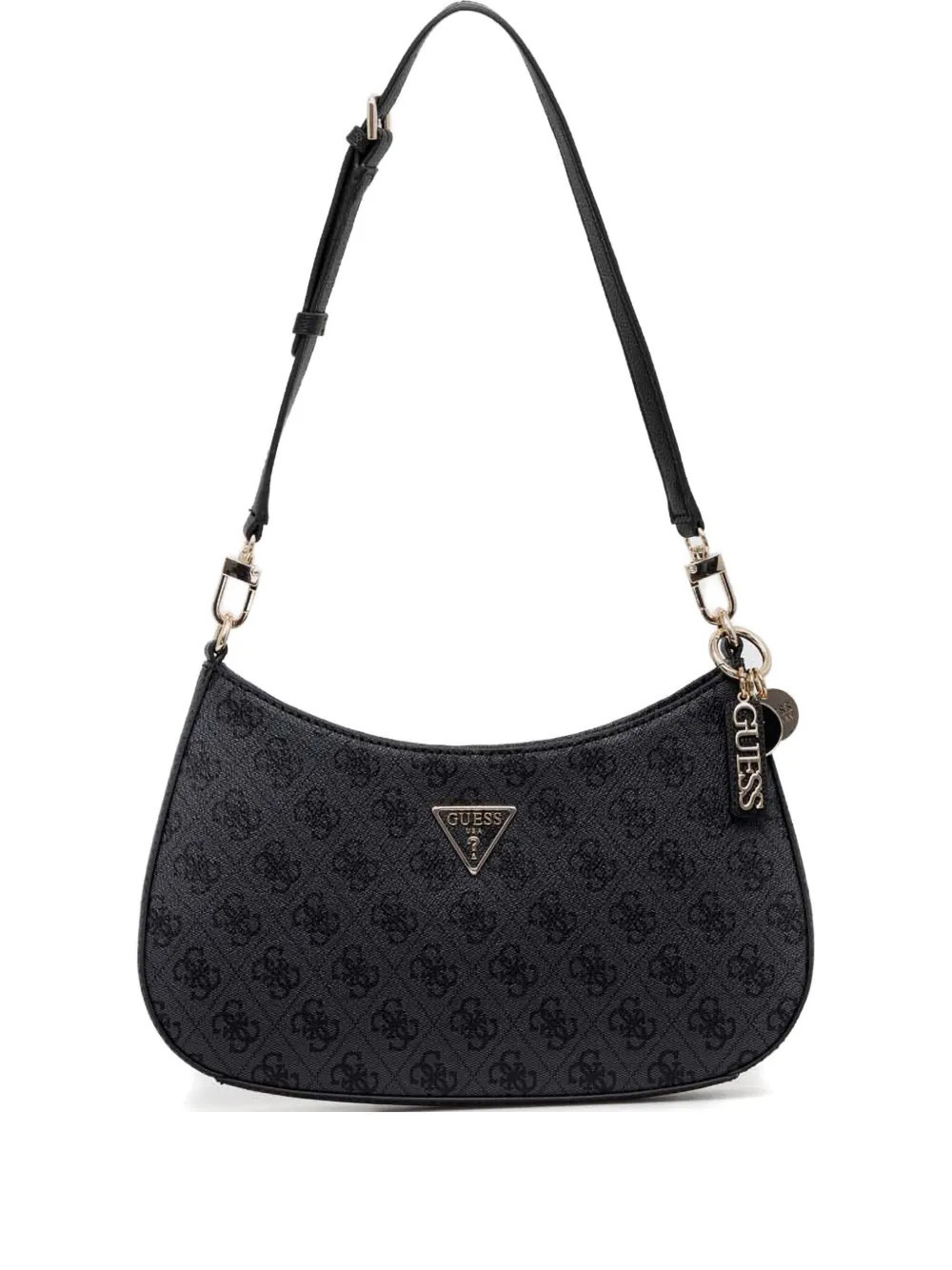 GUESS USA monogrammed curved shoulder bag - Black | Farfetch Global