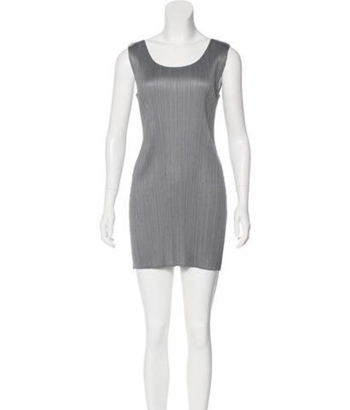 Pleats Please Issey Miyake Pleated Mini Dress Grey Pleats Please Issey Miyake Pleated Mini Dress | The RealReal