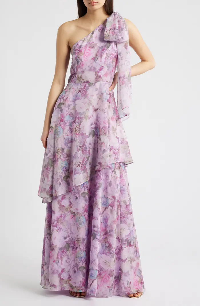 Lulus Amara Floral One-Shoulder Gown | Nordstrom | Nordstrom