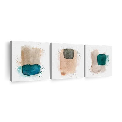 Abstract Abstract Forms Splatter Multi Piece Canvas Print On Canvas 3 Pieces by Artsy Sally Set | Wayfair North America