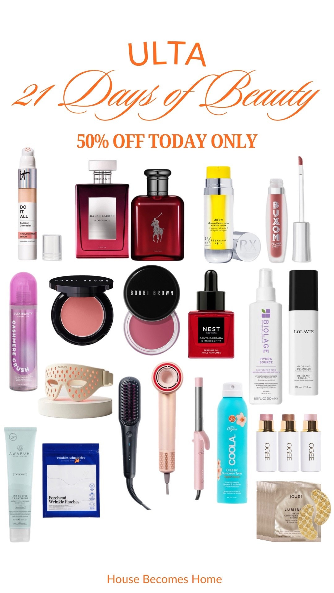Ulta 50% off today only!!





#LTKmorningroutine #LTKSaleAlert #LTKBeauty