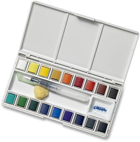 Jerry Q Art 18 Assorted Water Colors Travel Pocket Set- Quality Refillable Water Brush with Spong... | Amazon (US)