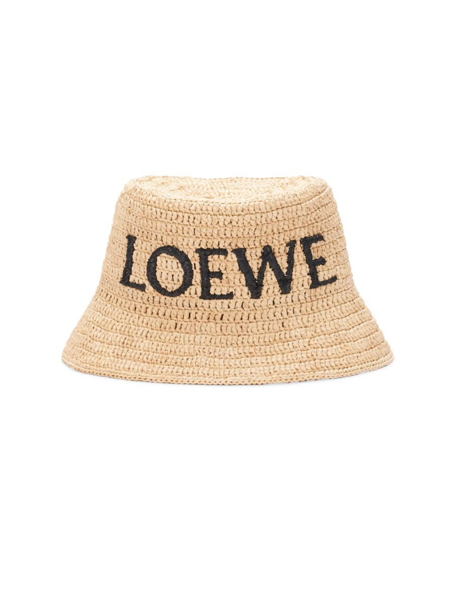 LOEWE x Paula's Ibiza Raffia Logo Bucket Hat | Saks Fifth Avenue