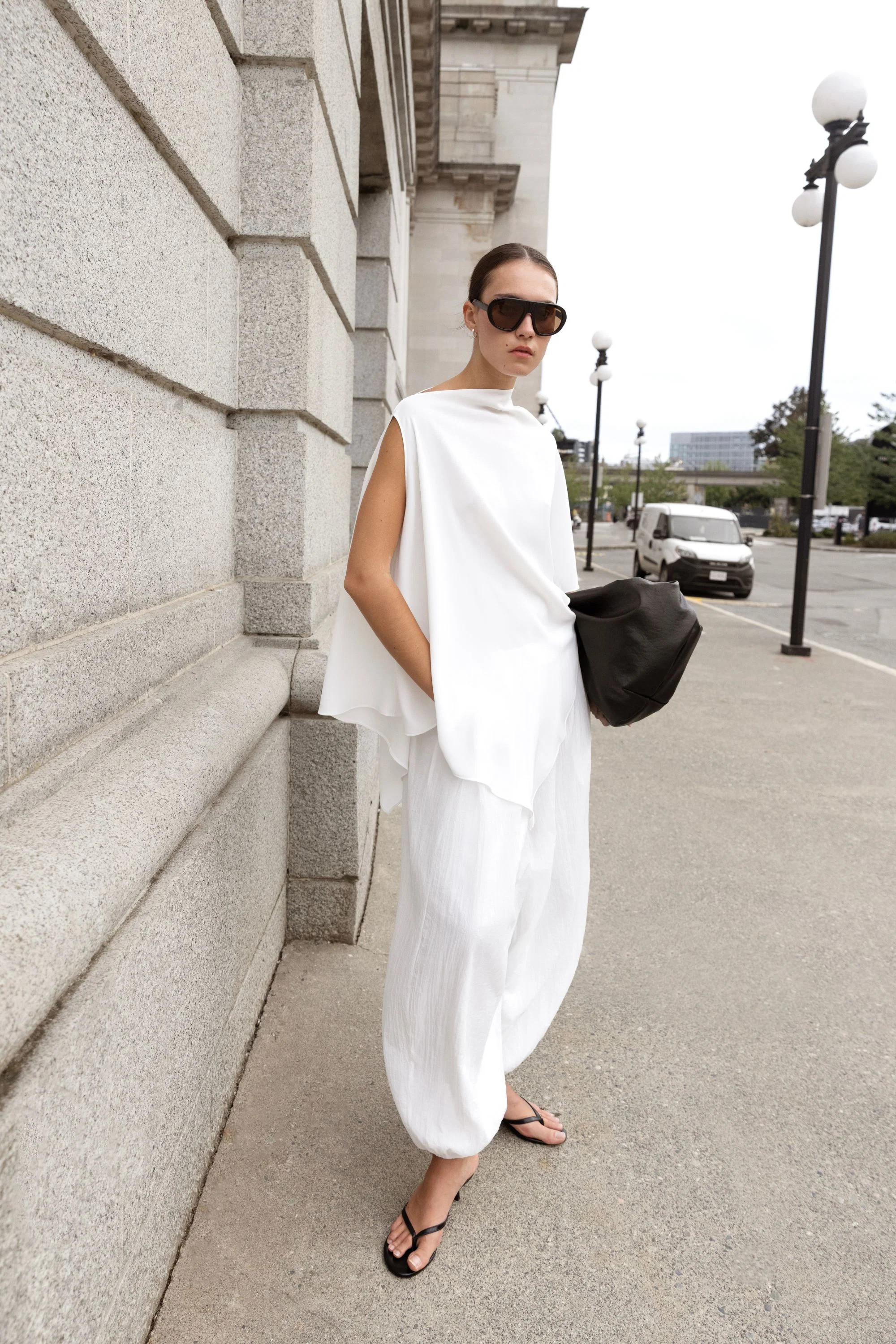 ASYMMETRICAL DRAPE CAPE TOP | OAK + FORT