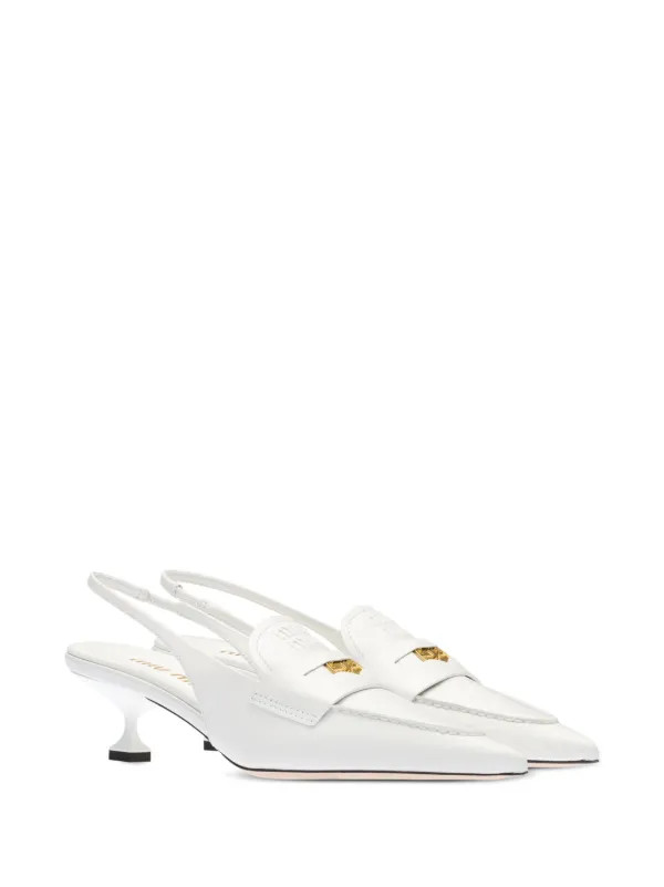 Miu Miu Leather Penny 45mm Loafers - Farfetch | Farfetch Global