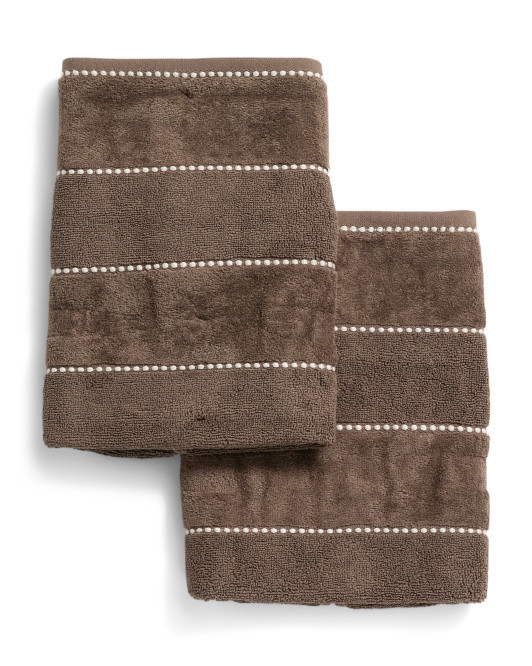 Made In Portugal 2pk Striped Velour Hand Towels | TJ Maxx