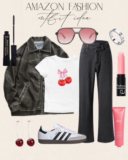 Amazon Cute layered outfit idea with a cherry graphic baby tee! #Founditonamazon #amazonfashion #inspire #womensstyle Amazon fashion outfit inspiration, layered outfit, easy outfit ideas, trendy fashion finds on Amazon 

#LTKfindsunder100 #LTKfindsunder50 #LTKstyletip