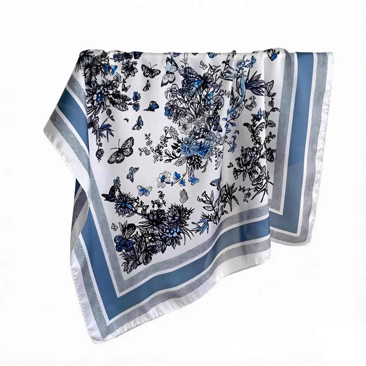 Anna-Kaci Womens Satin Floral Butterfly Print Square Scarf Elegant Fashion Neck Wrap 27.5×27.5In... | Target