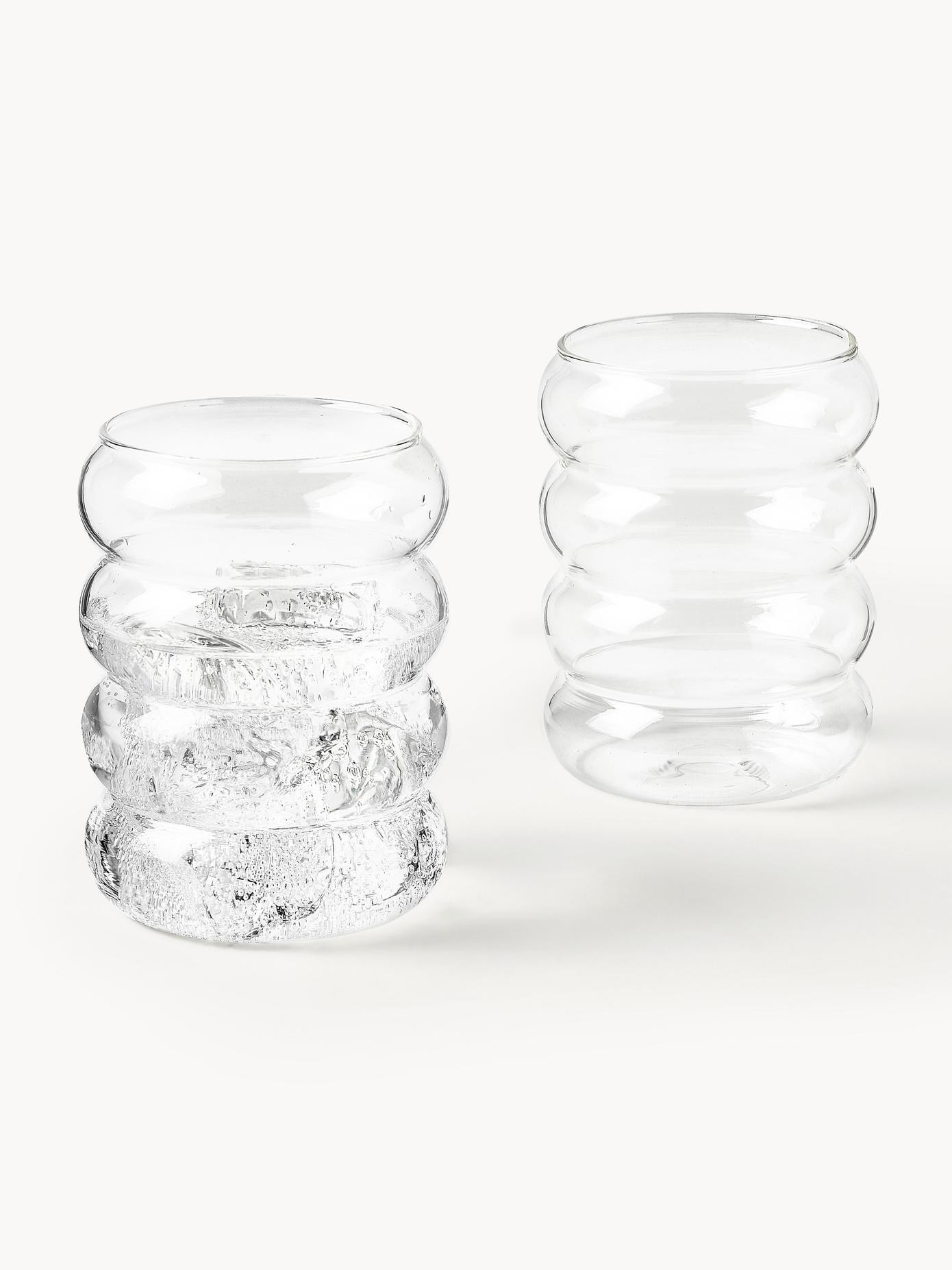 Mundgeblasene Wassergläser Bubbly, 4 Stück | Westwing EU