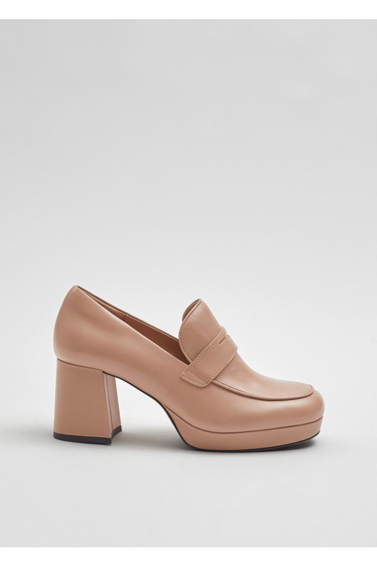 Block Heel Leather Loafers | H&M (DE, AT, CH, NL, FI)