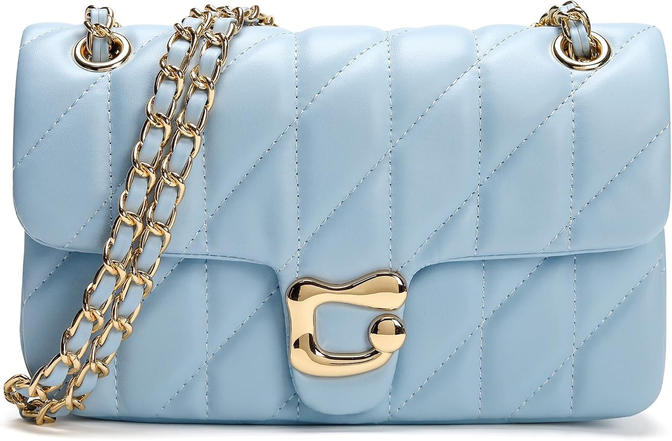 Quilted Crossbody Purse for Women Trendy - Ladies Shoulder Bag Leather Satchel Handbag Designer E... | Amazon (US)