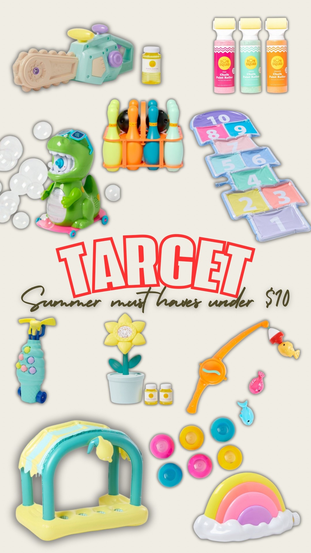 TARGET SUMMER MUST HAVES UNDER $10 ☀️💛🍋 🎳 🎣 🫧 🌼

Target finds, target run, target haul, summer toys, summer must haves, summer fun, outdoor toys, toddler activities, toddler toys, toddler mom



#LTKSwim #LTKSeasonal #LTKFamily