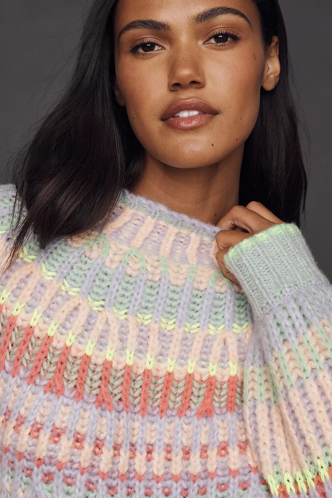 Maeve Mock-Neck Chunky Wool-Blend Sweater | Anthropologie (US)