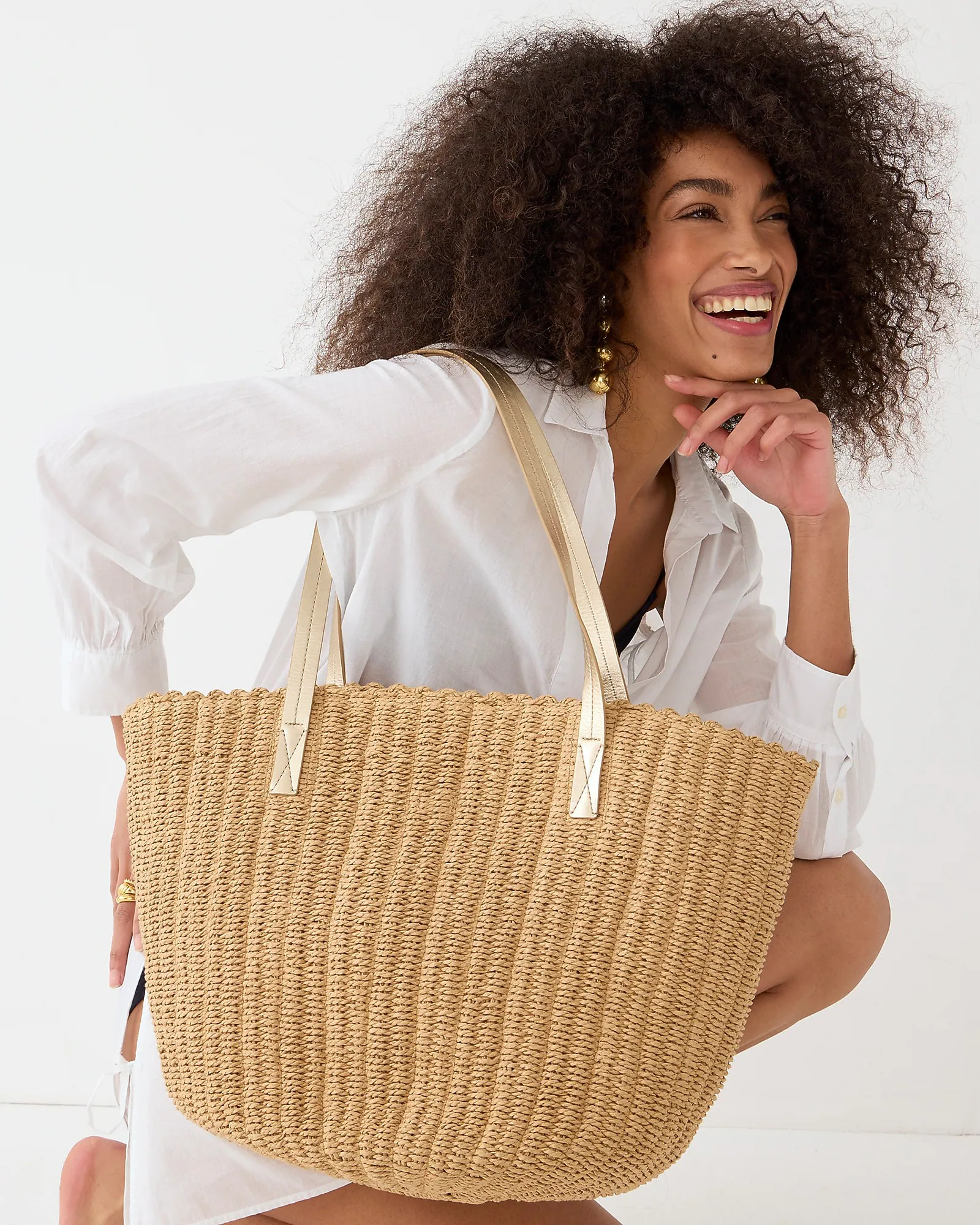 Woven straw market tote | J. Crew US