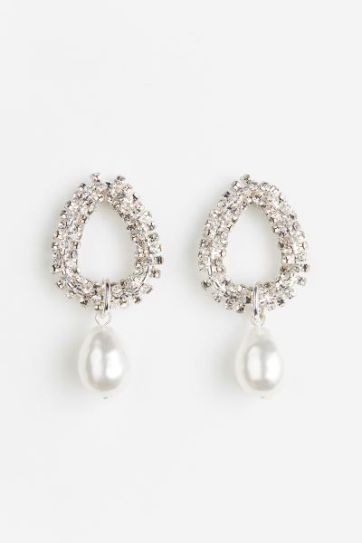 Pendant earrings - Silver-coloured - Ladies | H&M GB | H&M (UK, MY, IN, SG, PH, TW, HK)