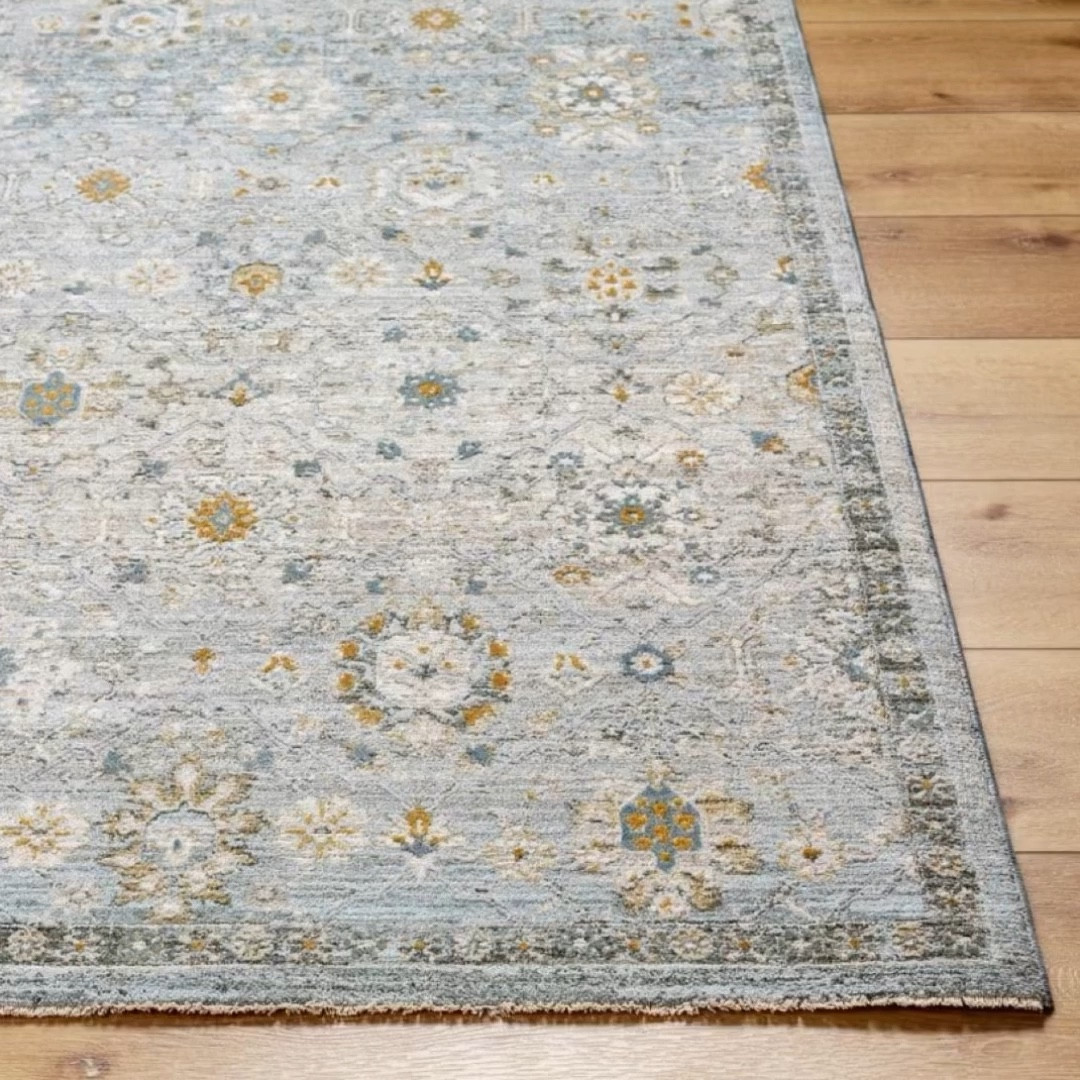 This is a beautiful rug that I wanted you to see because it says gray but it is really a pretty soft green/aqua with some soft gold accents. It’s a medium pile that is really expensive looking 

#LTKHome