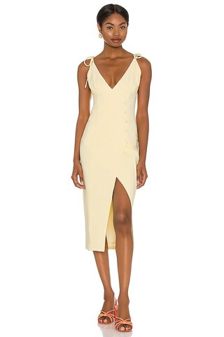 Camila Coelho Aaliyah Midi Dress in Butter Yellow from Revolve.com | Revolve Clothing (Global)