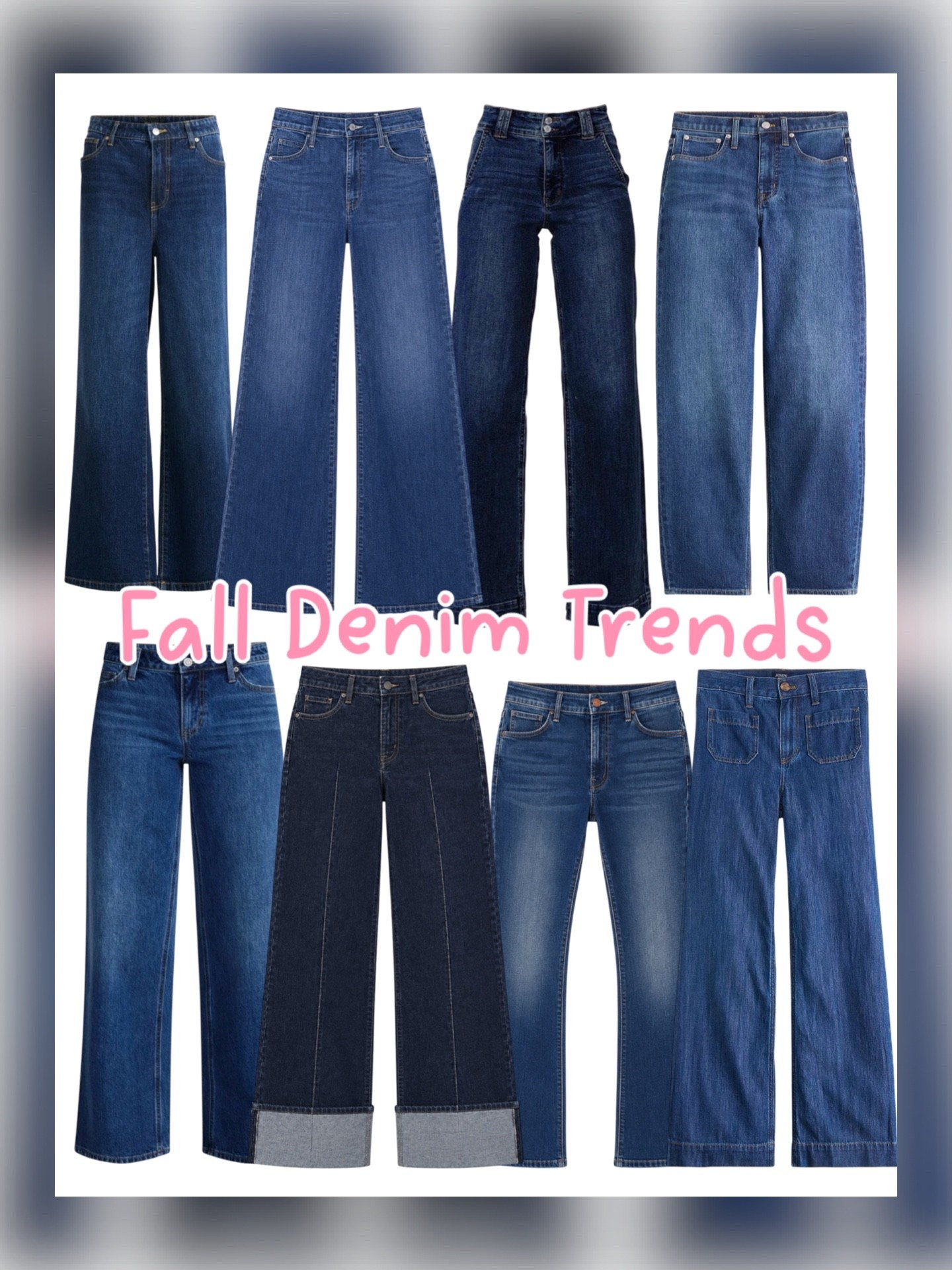Fall Denim Trends You’ll Be Seeing Everywhere 🍂👖

From wide-leg silhouettes to barrel jeans and statement cuffs, these are the denim styles taking over this fall! 🤍 Whether you’re looking for an affordable Amazon find, a Walmart favorite, classic J.Crew Factory denim, or a splurge-worthy Mother Denim pair, I’ve rounded up my favorite trending jeans in every price point. These are the styles you’ll reach for all season with sweaters, loafers, boots, and elevated basics.

If you’re refreshing your fall wardrobe, start with one of these trending silhouettes—you really can’t go wrong! 🍁✨

fall denim trends, trending jeans 2026, wide leg jeans, barrel leg jeans, cuffed jeans, dark wash denim, everyday jeans, elevated casual style, fall wardrobe essentials, Amazon fashion, Walmart fashion, J.Crew Factory style, Mother Denim, timeless wardrobe staples, women’s fall fashion, capsule wardrobe, chic casual outfits, denim trends over 40, classic style, everyday outfit inspiration

#LTKOver40 #LTKootd #LTKSaleAlert