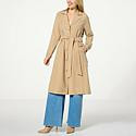 DG2 by Diane Gilman Butter Twill Printed Back Trench Coat - Tan - Size 2X | HSN