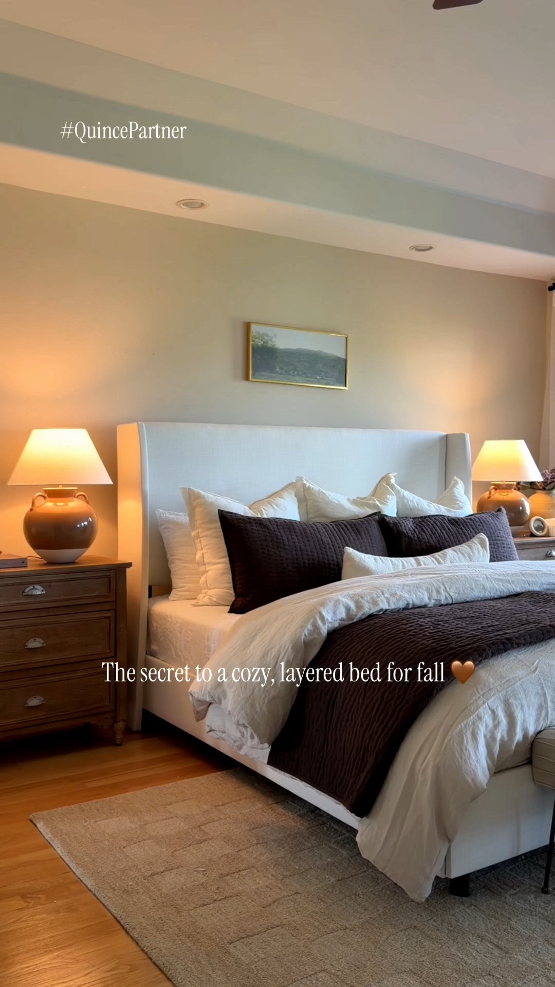 The secret to a cozy, layered bed for fall 🤎

Soft neutral bedding, rich espresso tones, and beautiful textures! I refreshed our bedroom with @quince, layering their cozy duvet with an espresso quilt and matching shams for a warm, timeless look.

Sometimes a simple bedding refresh makes all the difference! ✨

Shop all my Quince bedding pieces to recreate the look!

#QuincePartner