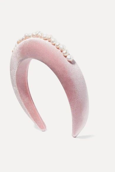 Pearl-embellished velvet headband | NET-A-PORTER (US)