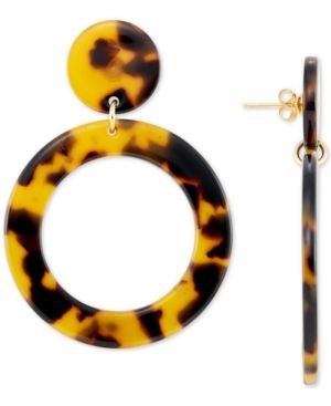 Simone I. Smith Tortoise Shell-Look Lucite Drop Hoop Earrings in 18k Gold-Plated Sterling Silver | Macys (US)